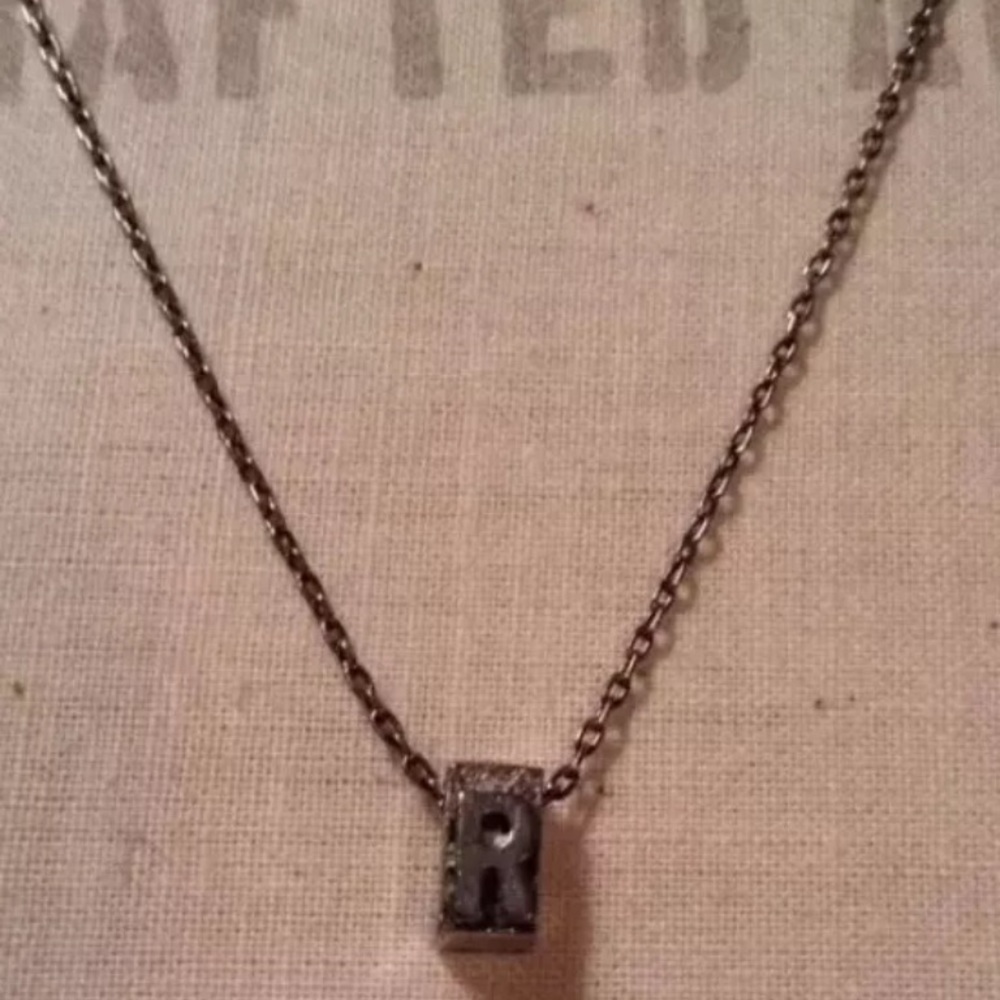 Jewel Kade Letter Press Initial R Necklace 18"